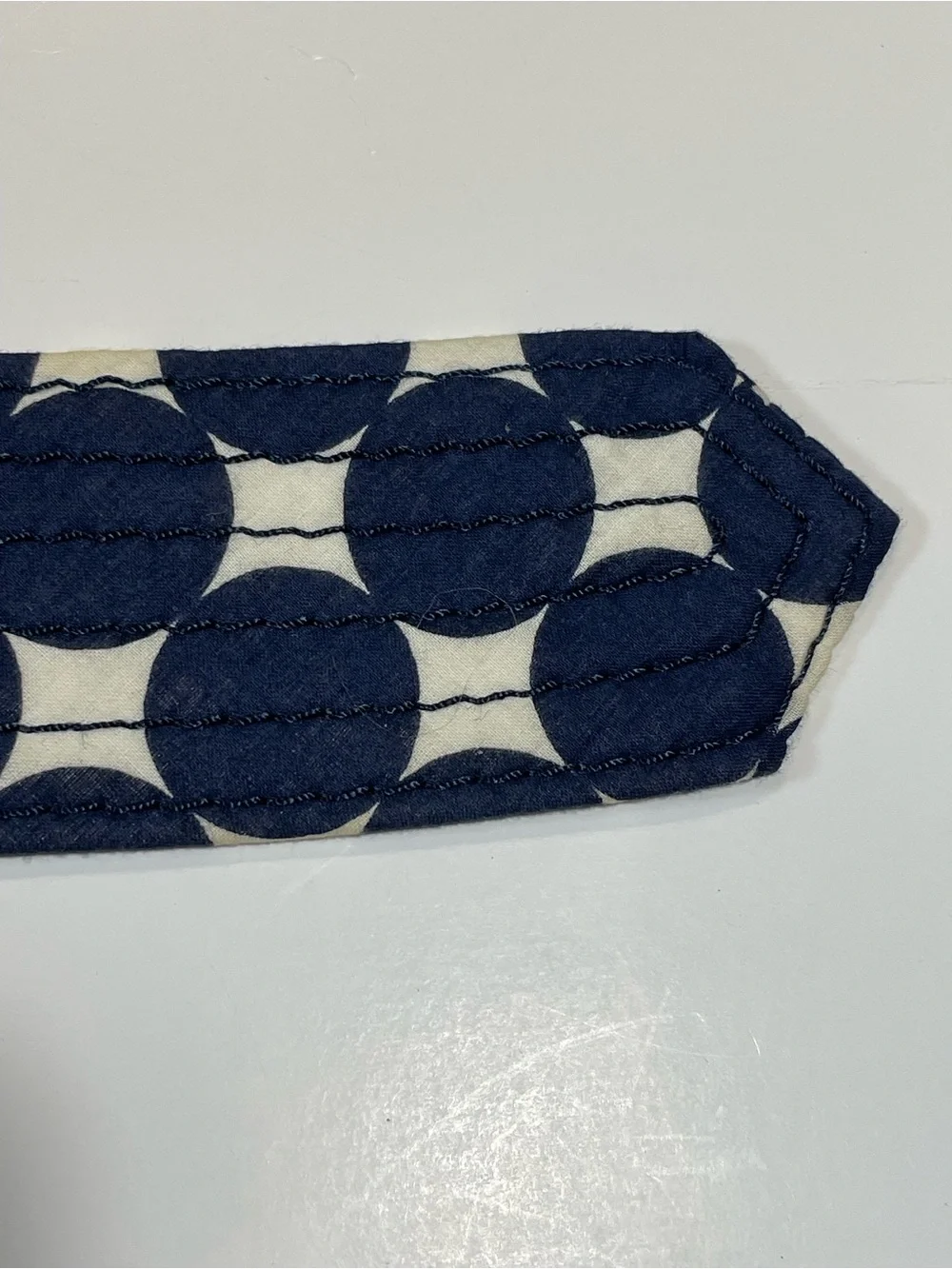 J. Crew Navy and White Polka Dot Fabric Belt with Brass D-Ring - Picture 3 of 9